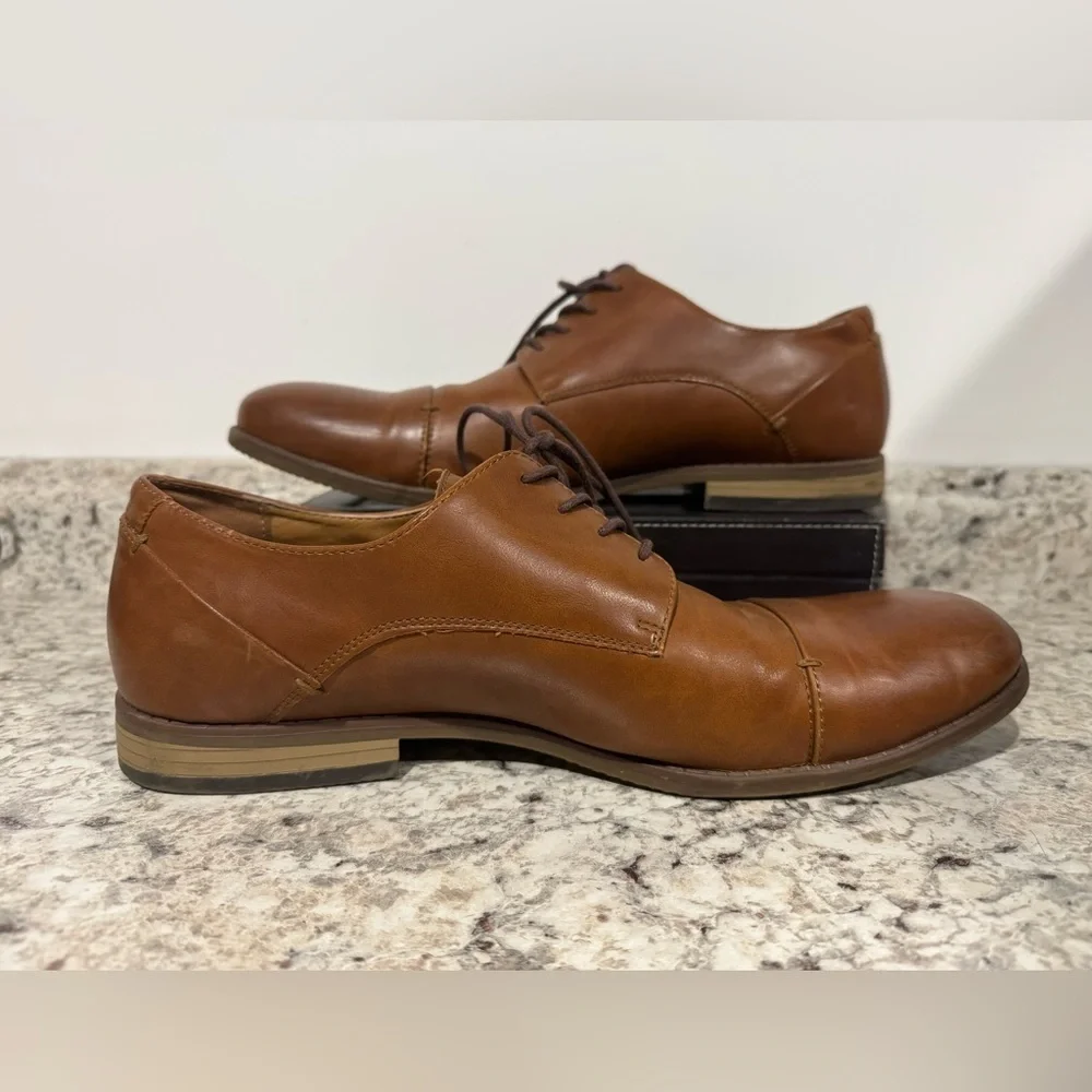 Sonoma Shoes Men’s 12M Brendan Dress Derby Oxford Brown Faux Leather Lace Up